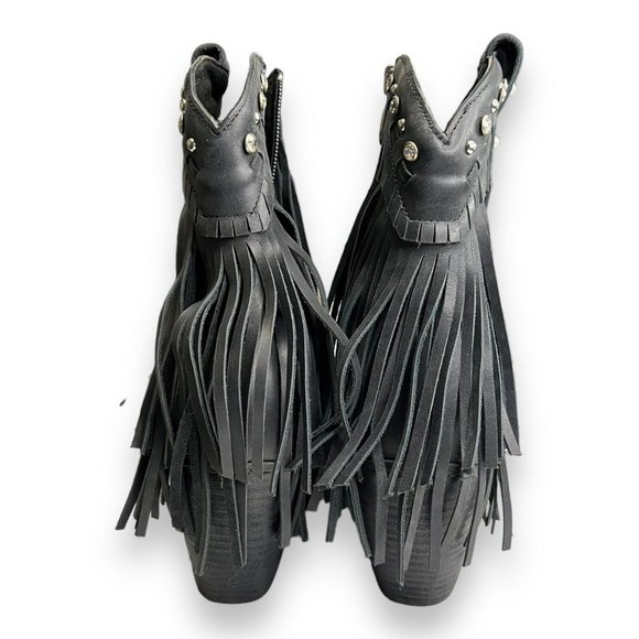 Zigi Finlandia Fringe Western Boot Black Size 7 Women's New - Picture 4 of 10